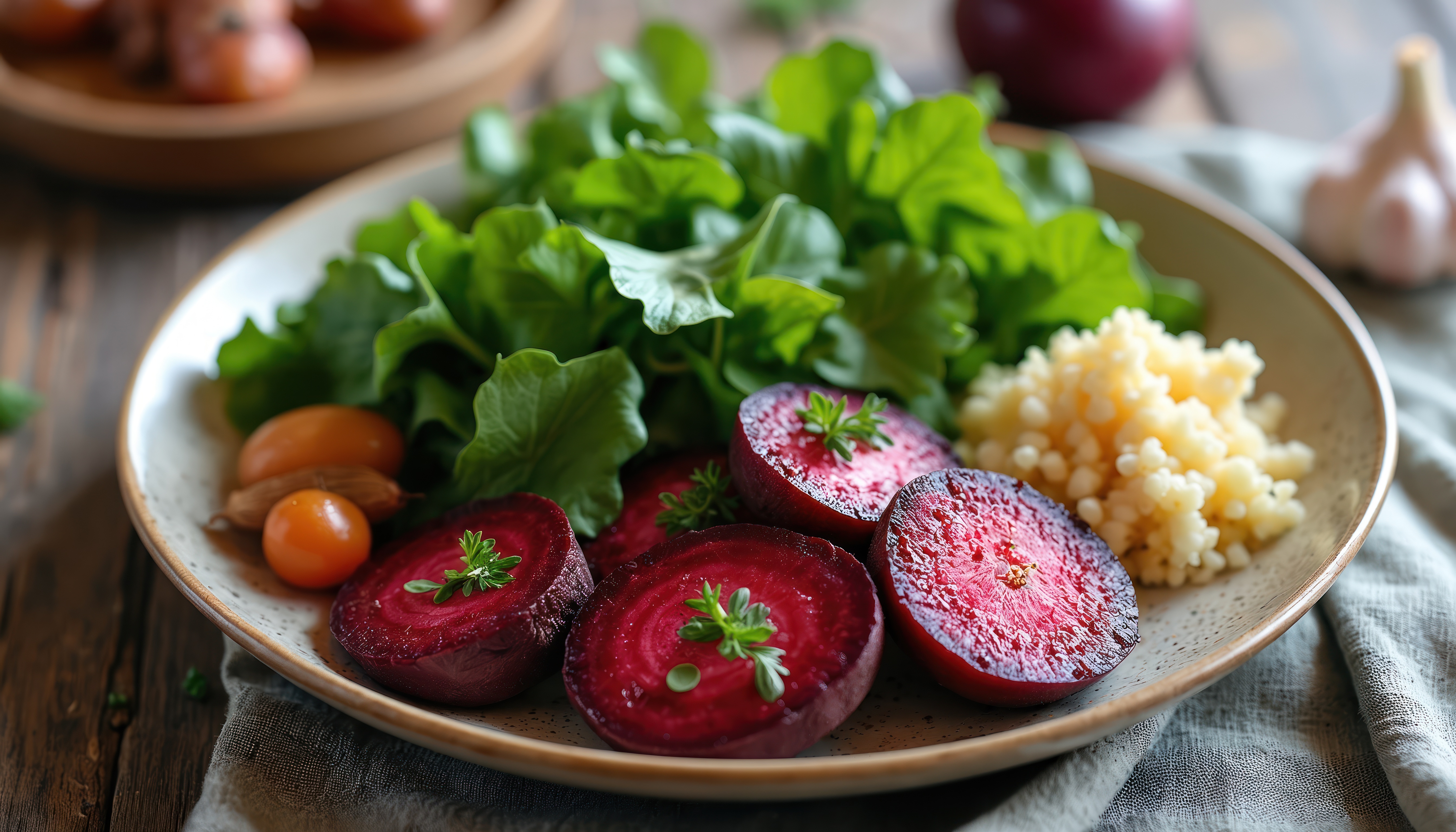 Fresh vegetables prepared for service